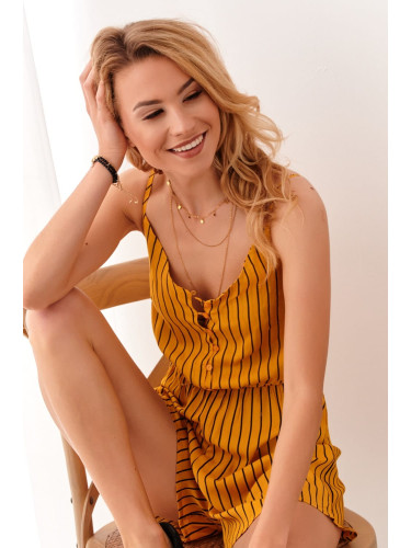 Summer jumpsuit with mustard straps