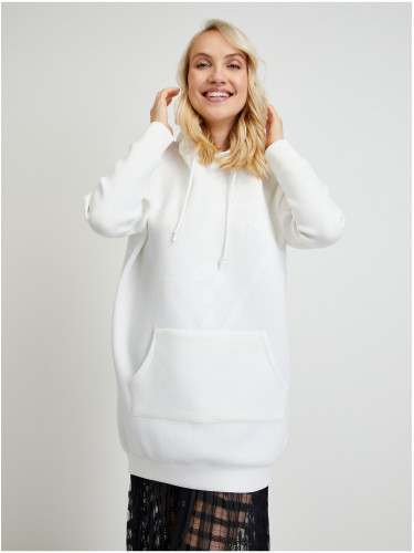 White Ladies Oversize Hoodie Guess Alisa - Women