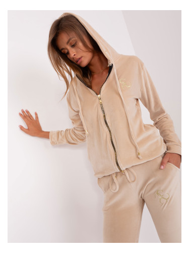 Light beige velour set with trousers by Melody