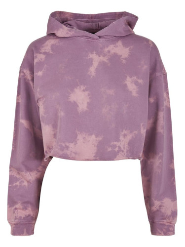 Women's Oversized Short Bleached Sweatshirt Grey-Purple