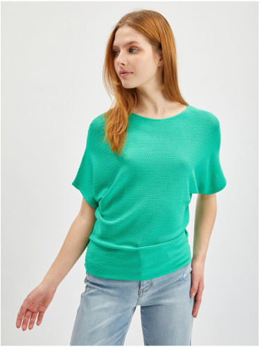 Orsay Light Green Ladies Short Sleeve Sweater - Women