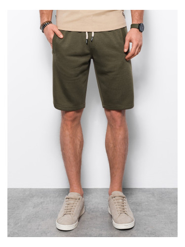 Ombre Men's short shorts with pockets - dark olive