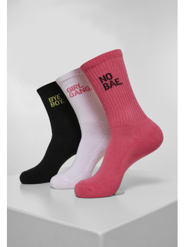 Girl Gang Socks 3-Pack pink/wht/blk