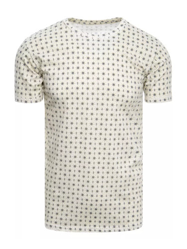 Beige men's T-shirt with Dstreet print