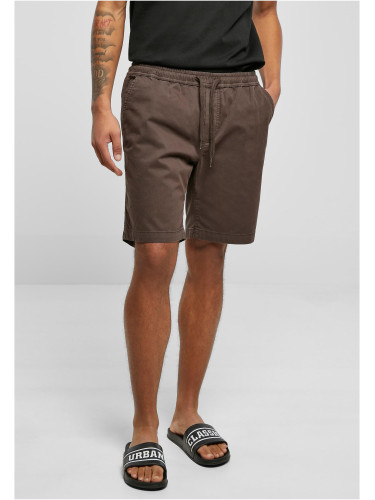 Brown Stretch Twill Joggshorts