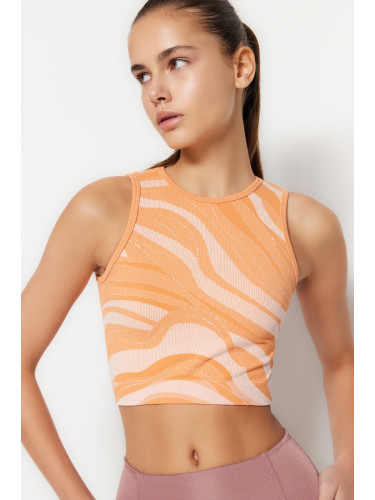 Trendyol Orange Seamless/Seamless Halter Neck Sport Blouse