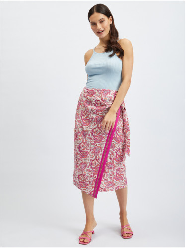Orsay Pink Patterned Skirt - Women's