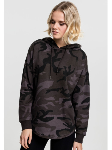 Women's Oversized Camo Hooded Dark Camo