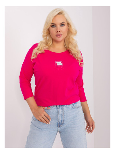 Fuchsia women's oversized blouse with cuffs