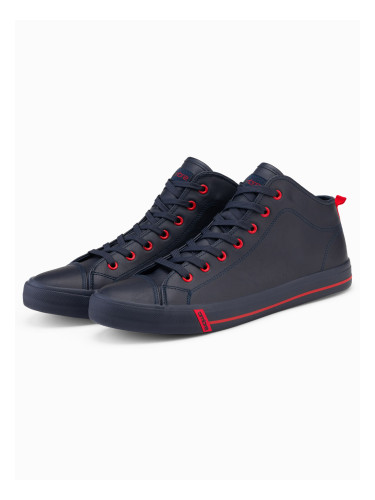 Ombre Men's contrast sneakers with raised upper - navy blue