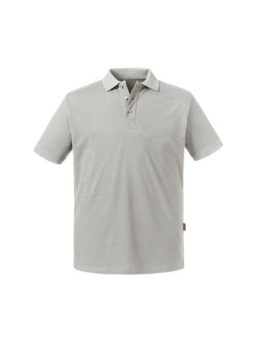 Light Grey Men's Polo Shirt Pure Organic Russell