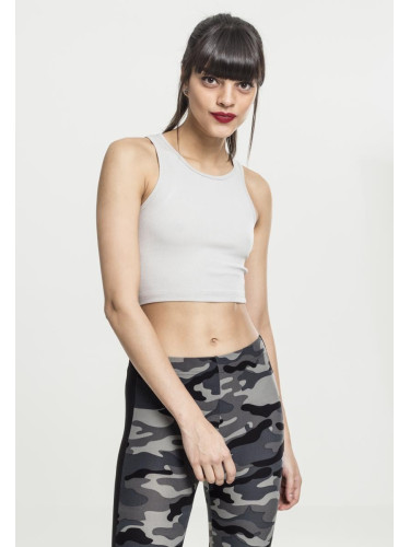 Women's Rib Cropped Top in Grey