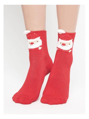Socks with Santa Claus application red