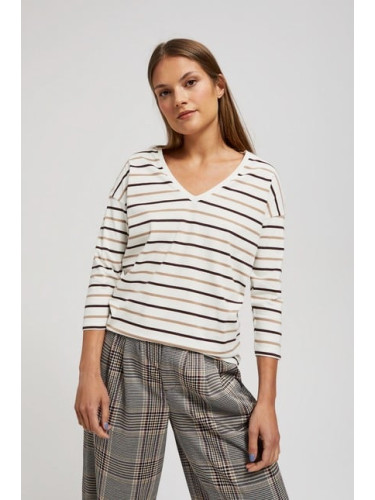 Striped blouse with V-neck