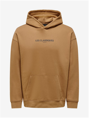 Brown Mens Hoodie ONLY & SONS Les - Men