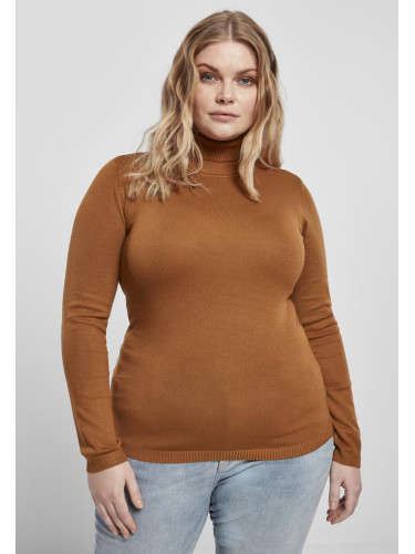 Women's basic turtleneck caramel sweater