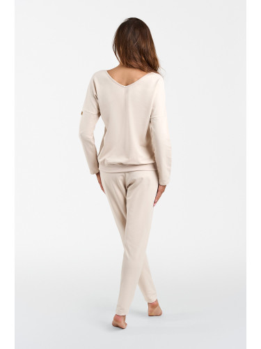 Women's tracksuit Karina with long sleeves, long pants - beige