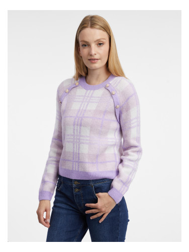 Orsay Light Purple Women's Plaid Sweater - Women's
