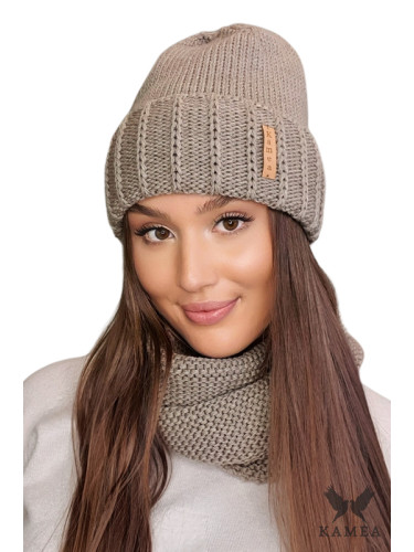 Дамски комплект Kamea Kamea_Set_Hat&Chimney_K.22.252.04_Dark_Beige