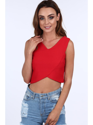 Top with red zipper at back