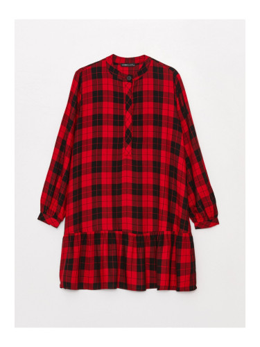 LC Waikiki Women's Judge Collar Plaid Long Sleeve Tunic