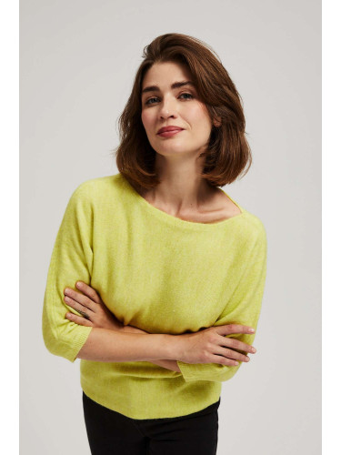 Marisse Lime 3/4 Sleeve Sweater