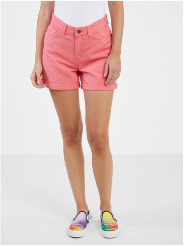 Coral women's denim shorts Noisy May Smiley - Women