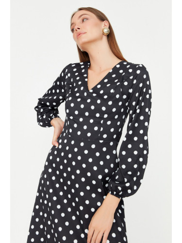 Trendyol Polka Dot Midi тъкани тъкани рокля