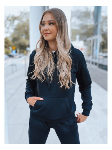 DStreet Bluza damska BASIC z kapturem granatowa