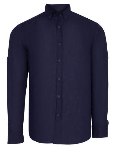 G721 DEWBERRY MENS SHIRT-PLAIN NAVY BLUE