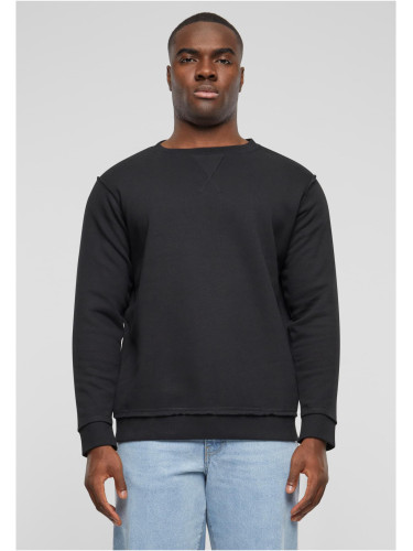 Оувърсайз къс топ с отворен ръб, черен