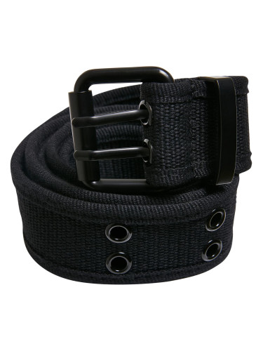 Canvas belt with double thorn buckle black