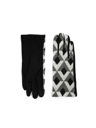 Art Of Polo Woman's Gloves Rk23207-3 Black/Light Grey