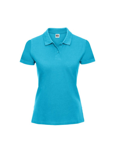 Turquoise Women's Polo Shirt 100% Cotton Russell