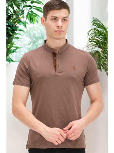 T8560 DEWBERRY T-SHIRT-PLAIN LIGHT BROWN