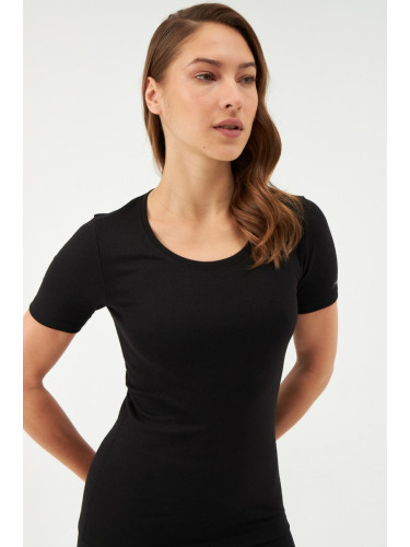 Dagi Women's Black Thermal Short Sleeve Top