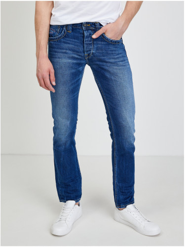 Dark blue men straight fit jeans Pepe Jeans Cash - Men