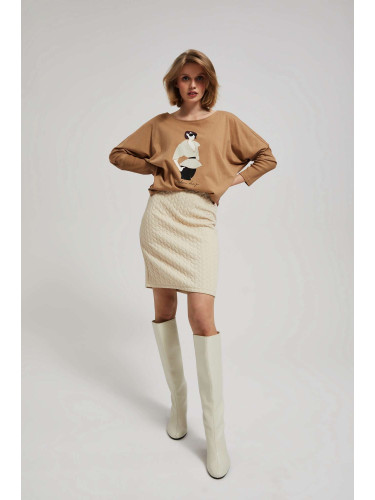 Marisse Sand Pencil Skirt