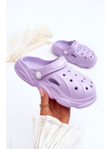 Kids foam slippers Crocs purple Cloudy