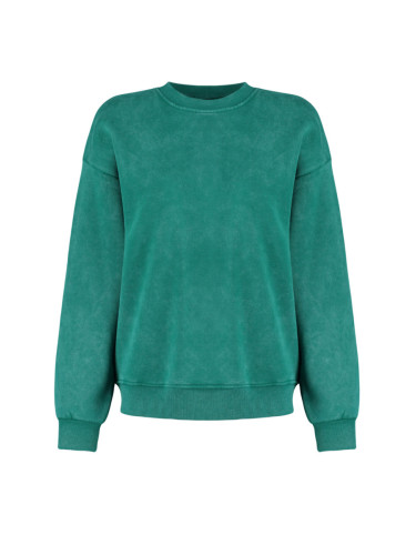 Trendyol Emerald Aged/Faded Effect Thick Fleece Inside Oversized/Wide-Fit Sweatshirt