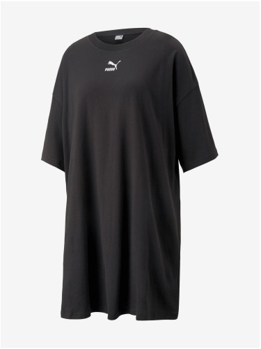 Black Womens Oversize Dress Puma CLASSICS Tee Dress PUMA Black - Women