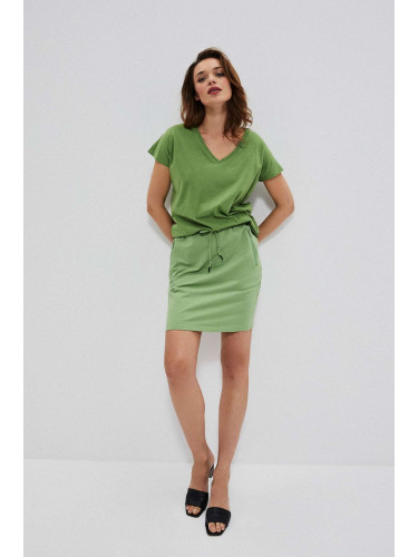 Plain skirt with pockets - green