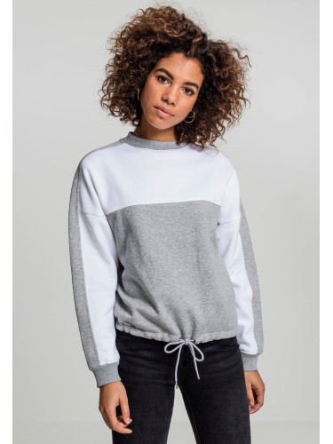 Women's Oversize 2-Tone Stripe Crew Grey/White