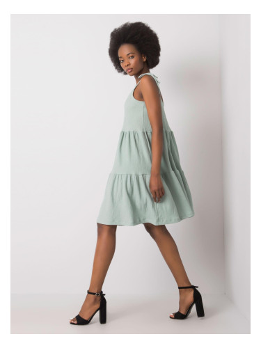 Khaki dress with ruffle Manon RUE PARIS