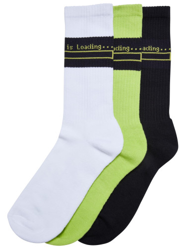 Loading Socks 3-Pack White/Black/Frozen Yellow