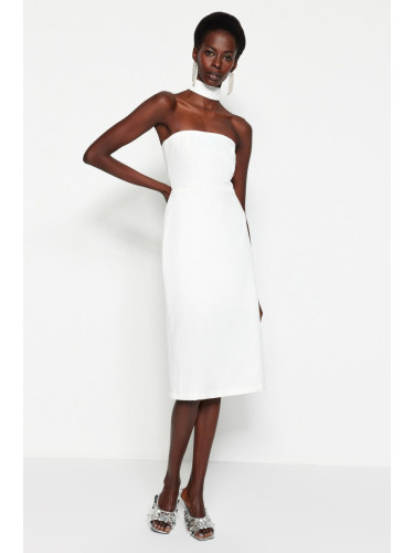 Trendyol тъкани сватба вечерна рокля с екрю подплата