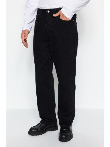 Trendyol Black 100% Cotton Baggy Fit Jeans Wide Leg Jeans