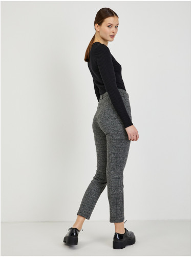 Grey ladies checkered shortened trousers ORSAY - Ladies