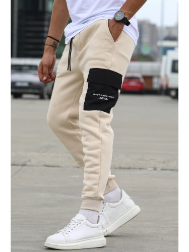 Madmext Light Beige Pocket Detailed Sweatpants 5475