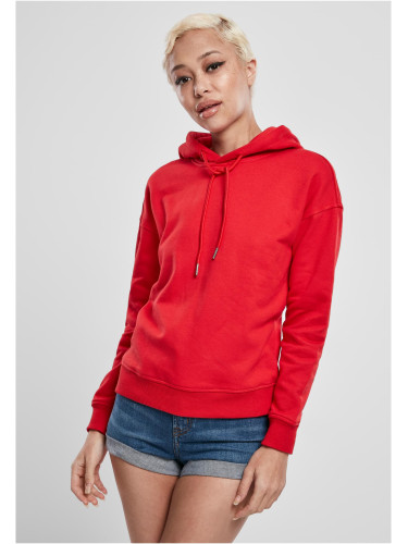 Women's fiery red hooded jacket